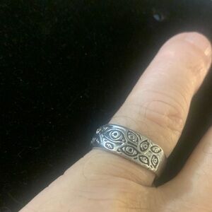 Elegant Silver Patterned Ring Bogo